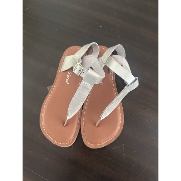 Salt Water T-Thong Silver Sandals Size 1.5 Youth - Picture 1 of 4